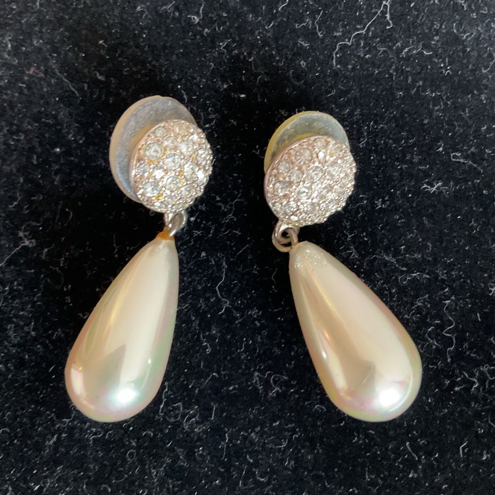 Earrings Elegant Pearand Crystal